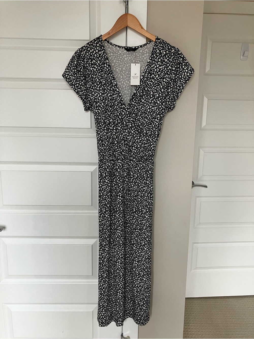 Denver Hayes Black and White Floral Maxi Dress